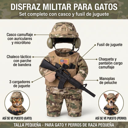 Disfraz de Soldado para Gatos y Perros Pequeños